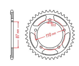 Zębatka tylna Suzuki GS 500 E/F 39 (ŁAŃC. 520) MTX Parts | 11-01D-39