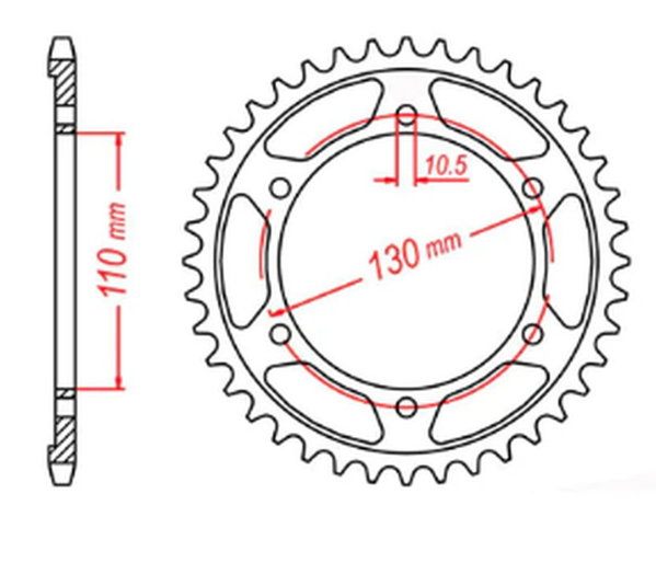 Zębatka tylna Yamaha XJR 1300, MT-01 39 (ŁAŃC. 530) MTX Parts | 11-198-39