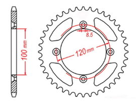 Zębatka tylna Suzuki RM 85, Yamaha YZ 80/85 52 (ŁAŃC. 428) MTX Parts | 11-209-52