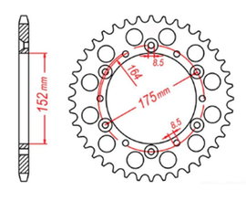 Zębatka tylna Yamaha YZ/YZF 50 (ŁAŃC. 520) MTX Parts | 11-2H0-50