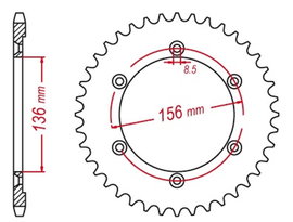 Zębatka tylna Suzuki DR 650 SE 43 (ŁAŃC. 525) MTX Parts | 11-32E-43