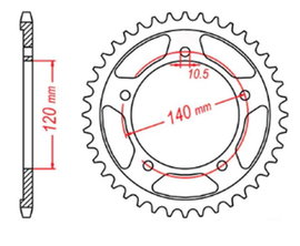 Zębatka tylna 4398 47 Suzuki DL 650 V-STROM (ŁAŃC. 525) MTX PARTS | 11-35F-47