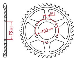 Zębatka tylna 816 42 Suzuki GSXR1100, GSXR750 (ŁAŃC. 530) MTX PARTS | 11-476-42