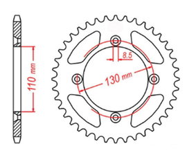 Zębatka tylna 4306 50 Honda CR 80/85 (ŁAŃC. 420) MTX PARTS | 11-4GC-50