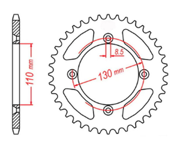 Zębatka tylna 4306 50 Honda CR 80/85 (ŁAŃC. 420) MTX PARTS | 11-4GC-50