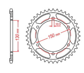 Zębatka tylna 300 42 Yamaha TDM 900 (ŁAŃC. 525) MTX PARTS | 11-4NX-42