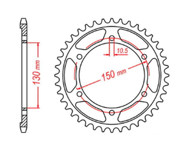 Zębatka tylna 300 42 Yamaha TDM 900 (ŁAŃC. 525) MTX PARTS | 11-4NX-42