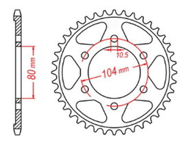 Zębatka tylna 4359 42 Kawasaki Z 1000, ABS (ŁAŃC. 525) MTX PARTS | 11-503-42