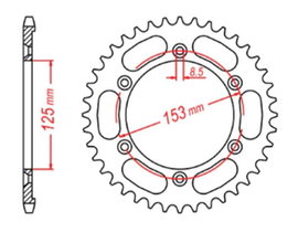 Zębatka tylna 4547 54 Honda XR 125L (JD19) (ŁAŃC. 428) MTX PARTS | 11-KRH-54