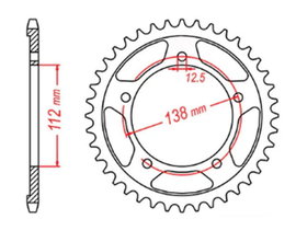 Zębatka tylna 408 44 Honda CBR 1100 XX (SC35) (ŁAŃC. 530) MTX PARTS | 11-MW0-44