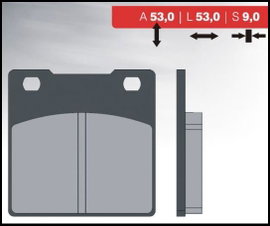 Klocki hamulcowe KH161 (ORGANIC) Kawasaki ZXR/ZZR/ZRX/ZX TYŁ Brenta | BR3054