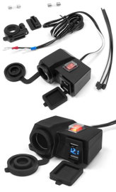 Gniazdko zapalniczki na kierownicę 12V 2x USB 5V Biketec | BTMUS06