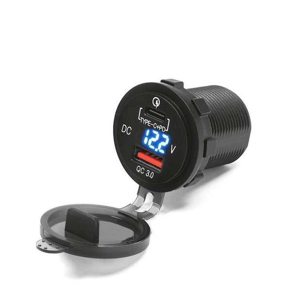 Gniazdko motocyklowe USB 3.0 i USB C Biketec | BTMUS12