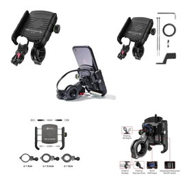 Uchwyt motocyklowy na telefon z ładowarką R9 metal USB QC Biketec | BT154