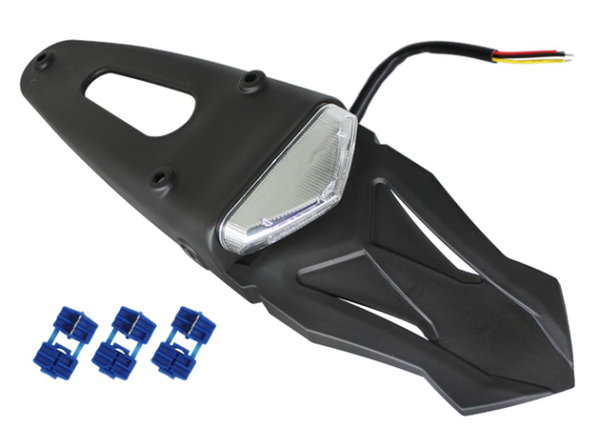 Błotnik enduro tył uniwersalny z lampką LED białą Psychic | MX-04227-1