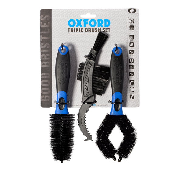 Zestaw szczotek do czyszczenia motocykla Bicycle Triple Brush Set Oxford | OX738