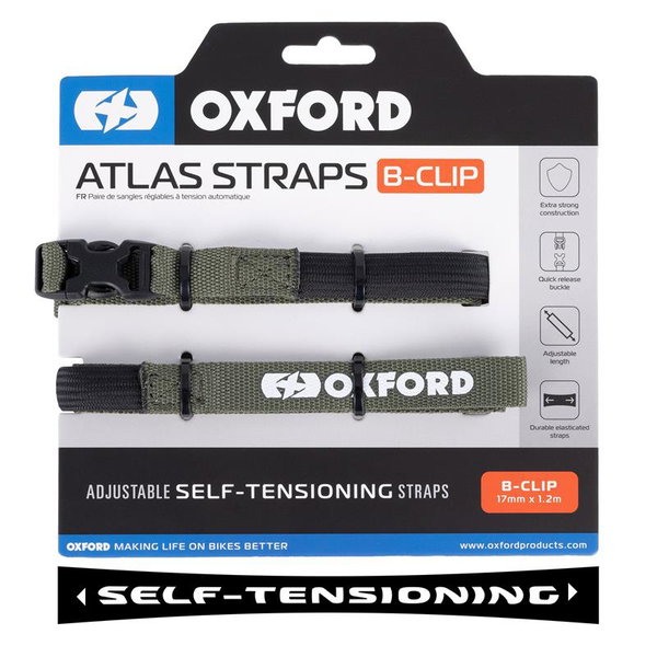 Pasy transportowe Atlas B-CLIP 17mm x 1.2m 2 szt. zielone khaki Oxford | OX314