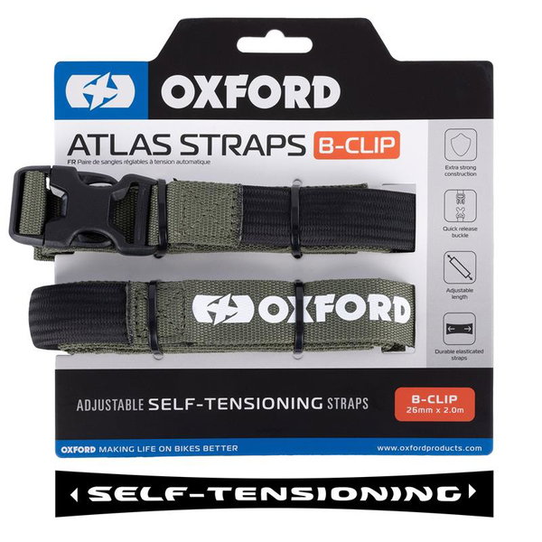 Pasy transportowe Atlas B-CLIP 26mm x 2m 2 szt. zielone khaki Oxford | OX323