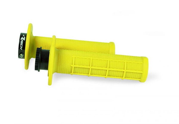 Manetki R20 LOCK-ON (22+25mm) Half Waffle kolor żółty neon + 8 adapterów rolgazu