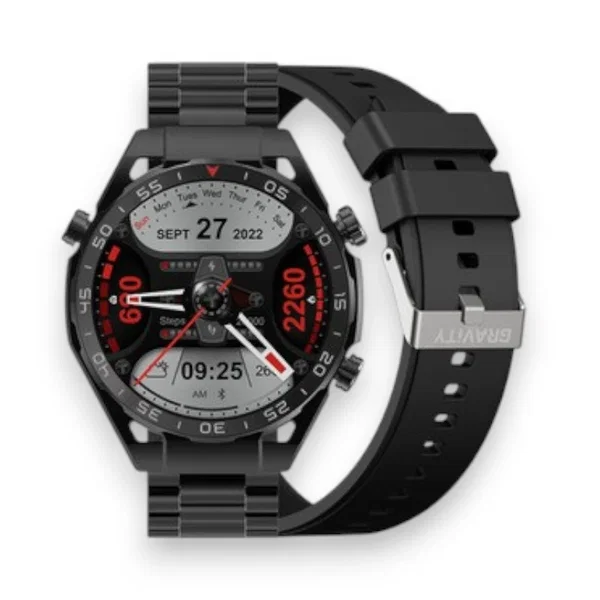 SMARTWATCH MĘSKI GRAVITY GT13-8 - DODATKOWY PASEK (sg028h)