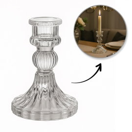 Świecznik dekoracyjny, szklany Glamour 10 cm - SW11