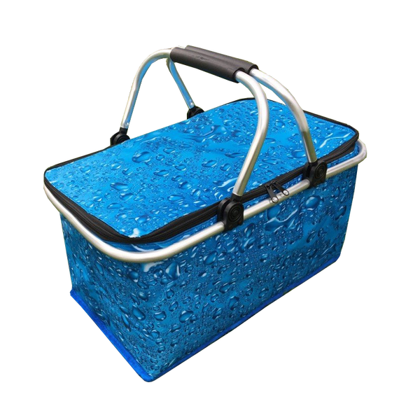 Składany kosz termiczny na zakupy, piknik 47x27x23cm KP01WOD