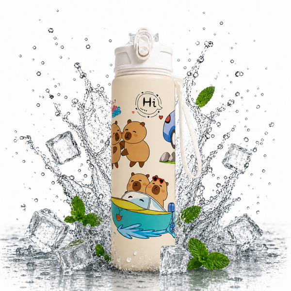 Butelka na wodę, bidon z rurką i ustnikiem 800ml KAPIBARA BD67