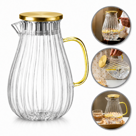 Dzbanek z falowanymi ściankami i uchwytem z pokrywką 1700 ml