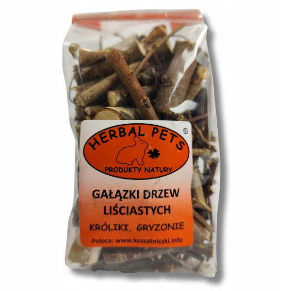 Gryzaki dla gryzoni i królików gałązki drzew liściastych Herbal Pets 75g