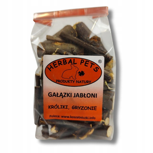 Gałązki jabłoni naturalne gryzaki dla gryzoni Herbal Pets 100g
