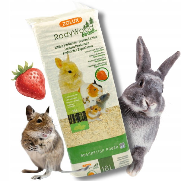 ZOLUX Ściółka trociny RodyWood Fresh zapach truskawkowy 16 l
