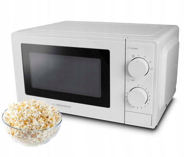 BIAŁA KUCHENKA MIKROFALOWA MIKROFALÓWKA WOLNOSTOJĄCA 20L 1100W