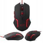 MYSZ PRZEWODOWA GAMINGOWA CZERWONA DLA GRACZY 2400DPI ERGONOMICZNA