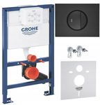 GROHE RAPID SL STELAŻ PODTYNKOWY WC 82CM NISKI PRZYCISK CZARNY MAT 5W1