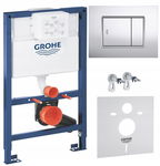 GROHE RAPID SL STELAŻ PODTYNKOWY WC 82CM NISKI PRZYCISK CHROM POŁYSK 5W1
