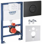 GROHE RAPID SL STELAŻ PODTYNKOWY WC 82CM NISKI PRZYCISK CZARNY MAT 4W1