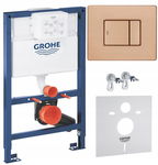 GROHE RAPID SL STELAŻ PODTYNKOWY WC 82CM NISKI PRZYCISK MIEDŹ POŁYSK 4W1