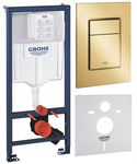 GROHE RAPID SL STELAŻ PODTYNKOWY WC PRZYCISK ZŁOTY MATA ZESTAW 5W1