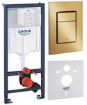 GROHE RAPID SL STELAŻ PODTYNKOWY WC PRZYCISK ZŁOTY MATA ZESTAW 5W1