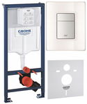 GROHE RAPID SL STELAŻ PODTYNKOWY WC PRZYCISK SZKŁO MOON WHITE MATA 4W1