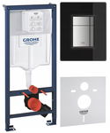 GROHE RAPID SL STELAŻ PODTYNKOWY WC PRZYCISK SZKŁO AKSAMITNA CZERŃ MATA 4W1