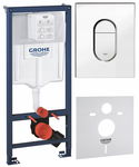 GROHE RAPID SL STELAŻ PODTYNKOWY WC PRZYCISK CHROM POŁYSK MATA ZESTAW 4W1