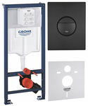 GROHE RAPID SL STELAŻ PODTYNKOWY WC PRZYCISK CZARNY MAT MATA ZESTAW 4W1