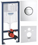 GROHE RAPID SL STELAŻ PODTYNKOWY WC PRZYCISK CHROM POŁYSK MATA ZESTAW 4W1