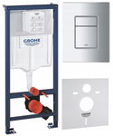 GROHE RAPID SL STELAŻ PODTYNKOWY WC PRZYCISK CHROM POŁYSK MATA ZESTAW 4W1