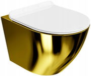 LAVITA SOFI SLIM GOLD WHITE MISKA WISZĄCA WC RIMLESS DESKA WOLNOOPADAJĄCA