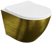 LAVITA SOFI SLIM BRUSHED GOLD MISKA WISZĄCA WC RIMLESS DESKA WOLNOOPADAJĄCA