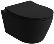 LAVITA PRAIA BLACK MISKA WISZĄCA WC RIMLESS CZARNA + DESKA WOLNOOPADAJĄCA