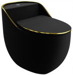 LAVITA SILIA RIM BLACK GOLD KOMPAKT WC RIMLESS ODPŁYW POZIOMY CZARNY ZŁOTY