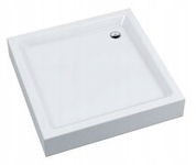 ONNLINE BRODZIK KWADRATOWY AKRYLOWY PŁYTKI 16x80x80x5CM ODPŁYW FI52